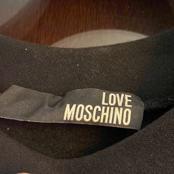 LOVE MOSCHINO Size 4 Black Brass Zippers Scoop Neck Pullover - Picture 7 of 8